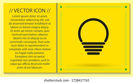 icono de la bombilla de luz 10 EPS. lorem ipsum Flat Design JPG