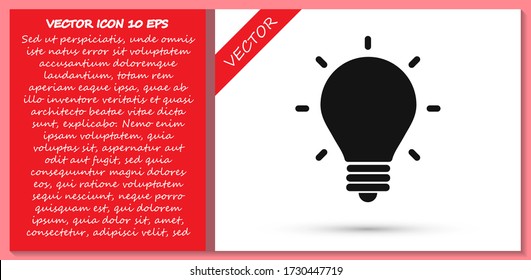 Glühbirne Icon 10 EPS. lorem ipsum flaches Design JPG