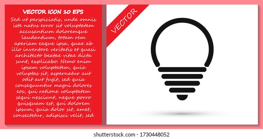 icono de la bombilla de luz 10 EPS. lorem ipsum Flat Design JPG