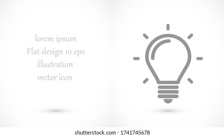 lightbulb icon 10 EPS. lorem ipsum Flat Design JPG