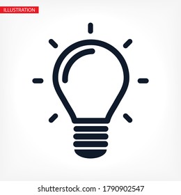 lightbulb icon 10 EPS. lorem ipsum Flat Design JPG