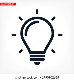 lightbulb icon 10 EPS. lorem ipsum Flat Design JPG