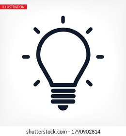 lightbulb icon 10 EPS. lorem ipsum Flat Design JPG