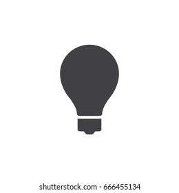 Lightbulb icon in black on a white background. Vector illustration