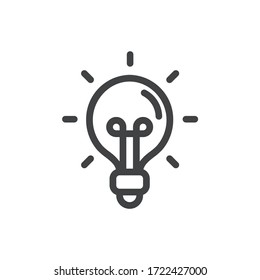 Lightbulb Icon In Black On...d. Vector Illustration