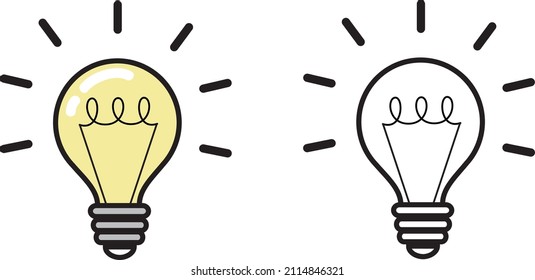 Icono de lámpara. Bombilla, icono de lámpara. Signo de idea.