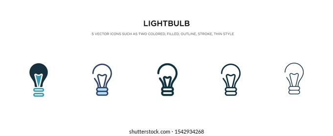 lightbulb icon in different style vector illustration. two colored and black lightbulb vector icons designed in filled, outline, line and stroke style can be used for web, mobile, ui