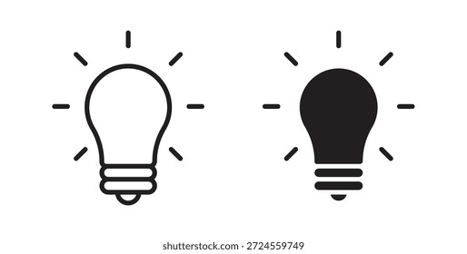 Lightbulb icon in doodle and stroke style.