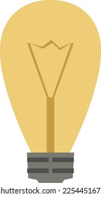 Lightbulb icon. Electric light symbol. Yellow lamp
