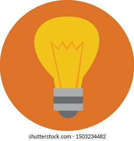lightbulb icon in flat design style