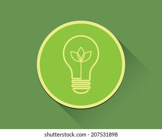 Lightbulb icon, green concept.