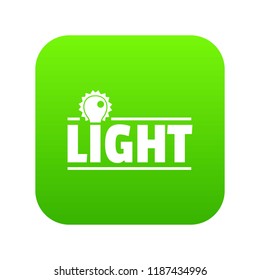 Lightbulb icon green vector isolated on white background