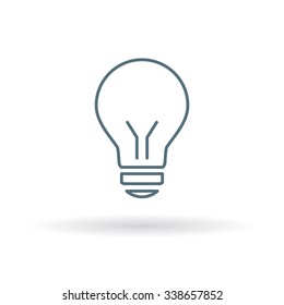 Lightbulb Icon. Halogen Symbol. Thin Line Sign On White Background. Vector Illustration.