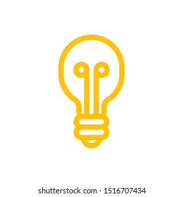 Lightbulb icon, idea. Linear lamp pictogram. Imagination and creativity symbol.