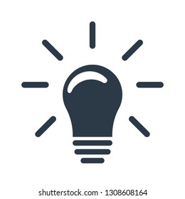 Lightbulb icon. Idea sign, solution, thinking concept. Vector illustration isolated on white background.