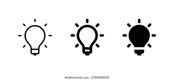 Lightbulb icon, Idea symbol, Idea sign vector. outline icon for web, ui, and mobile apps