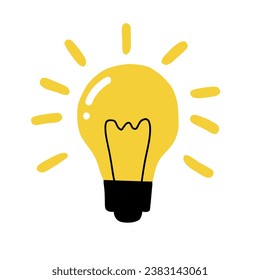 icono de bombilla, concepto de ideas, bombilla brillante.
