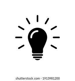 Lightbulb icon, Ideas Creativity, light icon symbol vector illustration.