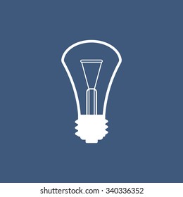 The lightbulb icon. Illumination symbol. Flat Vector  