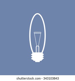 The lightbulb icon. Illumination symbol. Flat Vector  