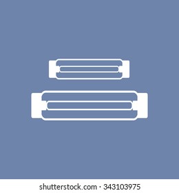 The lightbulb icon. Illumination symbol. Flat Vector  