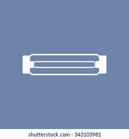 The lightbulb icon. Illumination symbol. Flat Vector  