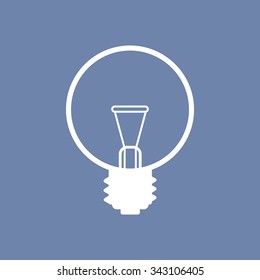 The lightbulb icon. Illumination symbol. Flat Vector  