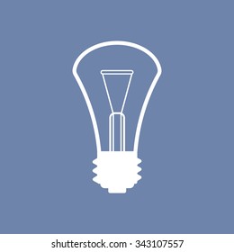 The lightbulb icon. Illumination symbol. Flat Vector  
