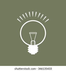 The lightbulb icon. Illumination symbol. Flat Vector 