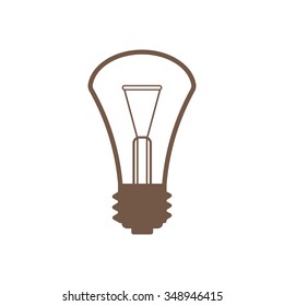 The lightbulb icon. Illumination symbol. Flat Vector  