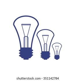 The lightbulb icon. Illumination symbol. Flat Vector  