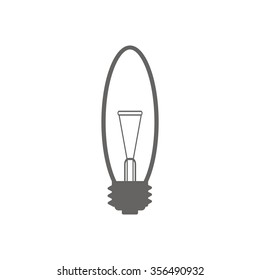 The lightbulb icon. Illumination symbol. Flat Vector 