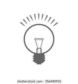 The lightbulb icon. Illumination symbol. Flat Vector  