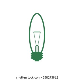 The lightbulb icon. Illumination symbol. Flat Vector  