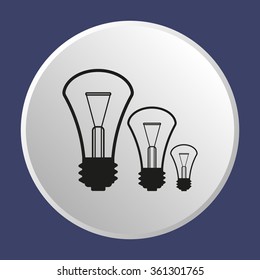 The lightbulb icon. Illumination symbol. Flat Vector 