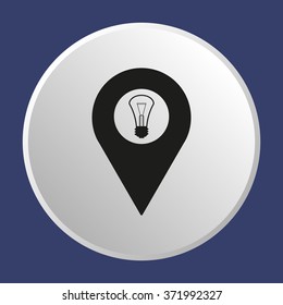 The lightbulb icon. Illumination symbol. Flat Vector  