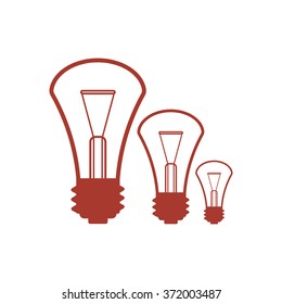 The lightbulb icon. Illumination symbol. Flat Vector illustration