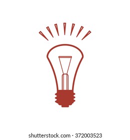 The lightbulb icon. Illumination symbol. Flat Vector illustration