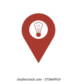 The lightbulb icon. Illumination symbol. Flat Vector  