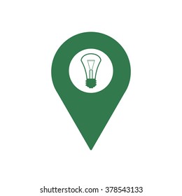 The lightbulb icon. Illumination symbol. Flat Vector illustration