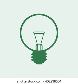 The lightbulb icon. Illumination symbol. Flat Vector illustration