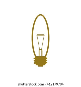The lightbulb icon. Illumination symbol. Flat Vector illustration