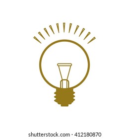 The lightbulb icon. Illumination symbol. Flat Vector illustration