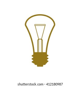 The lightbulb icon. Illumination symbol. Flat Vector illustration