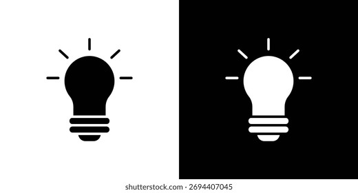 Lightbulb icon illustration element design. black glyph icons