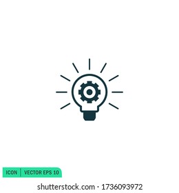 lightbulb icon illustration, idea symbol, innovation concept design element vector eps 10