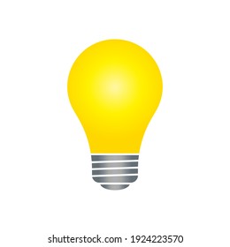 Lightbulb icon. Incandescent lamp symbol. Idea and innovation sign. Creative energy or inspiration logo. Light bulb silhouette isolated on white background. Vector illustration image.