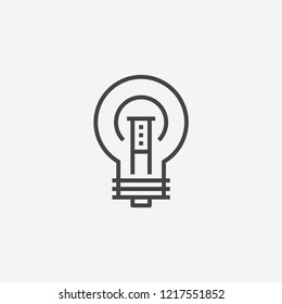 Lightbulb icon isolated on background. Idea symbol modern, simple, vector, icon for website design, mobile app, ui. Vector Illustration