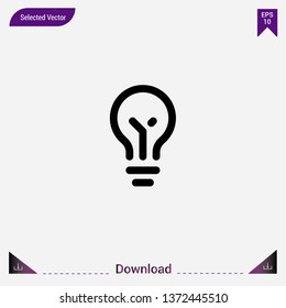 Light-bulb icon isolated on grey background.Premium symbol for website design, mobile application, logo, ui.Modern, simple, isolated, flat best quality icon for web site designs or mobile apps.