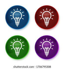 Lightbulb icon isolated on shiny round buttons set illustration